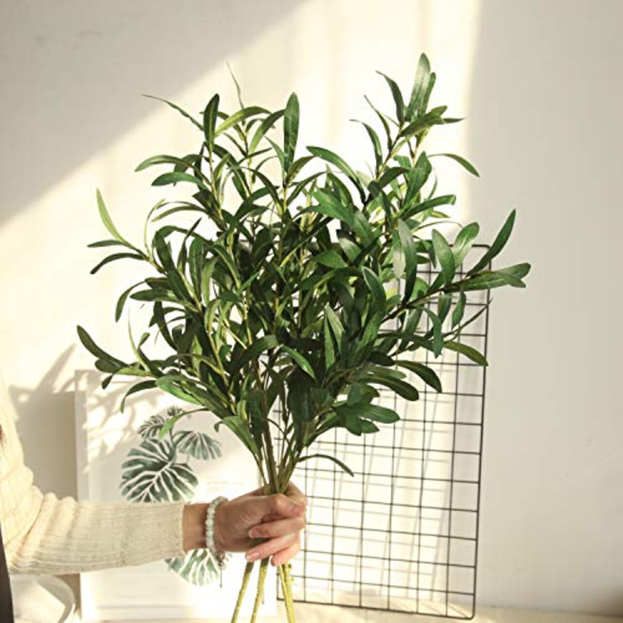 NOLAST 4pcs Faux Greenery Branches Stems Fake Olive Branches